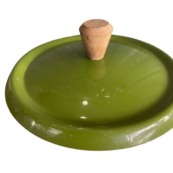 Vtg Shachi Orange Enamelware‎ Fondue Pot W/Lid Wood Handle Mid Century Japan 5” - Picture 7 of 11